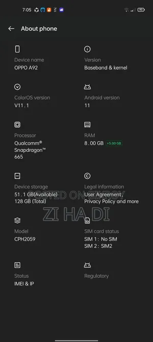 Oppo A92 128 GB Blue
