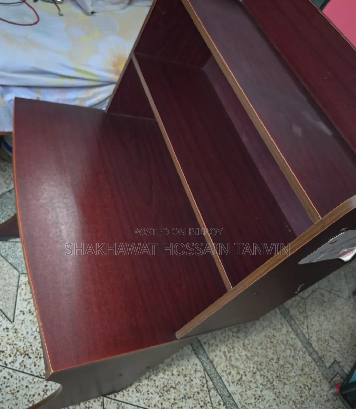 Premium Multi-Tier Study Table With Integrated Bookshelf Storage
