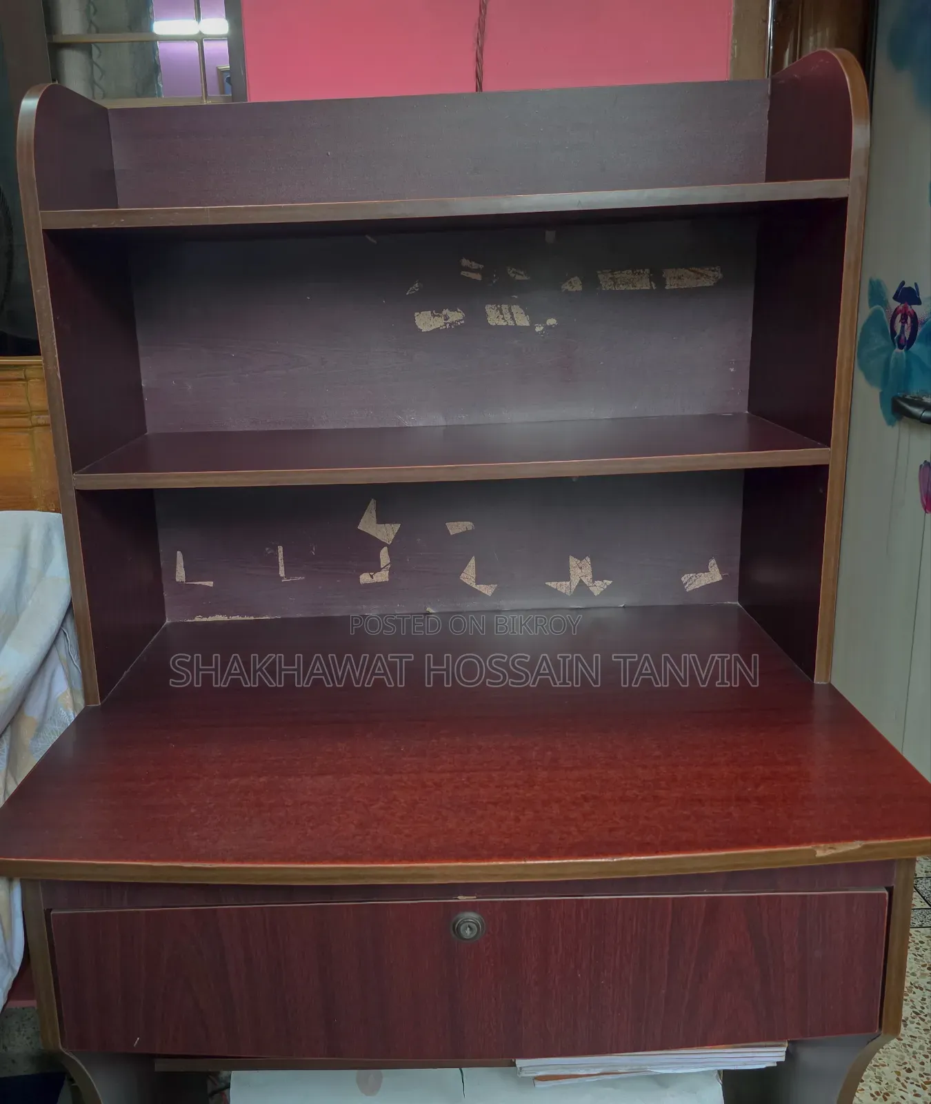 Premium Multi-Tier Study Table With Integrated Bookshelf Storage
