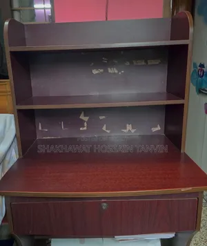 Premium Multi-Tier Study Table With Integrated Bookshelf Storage