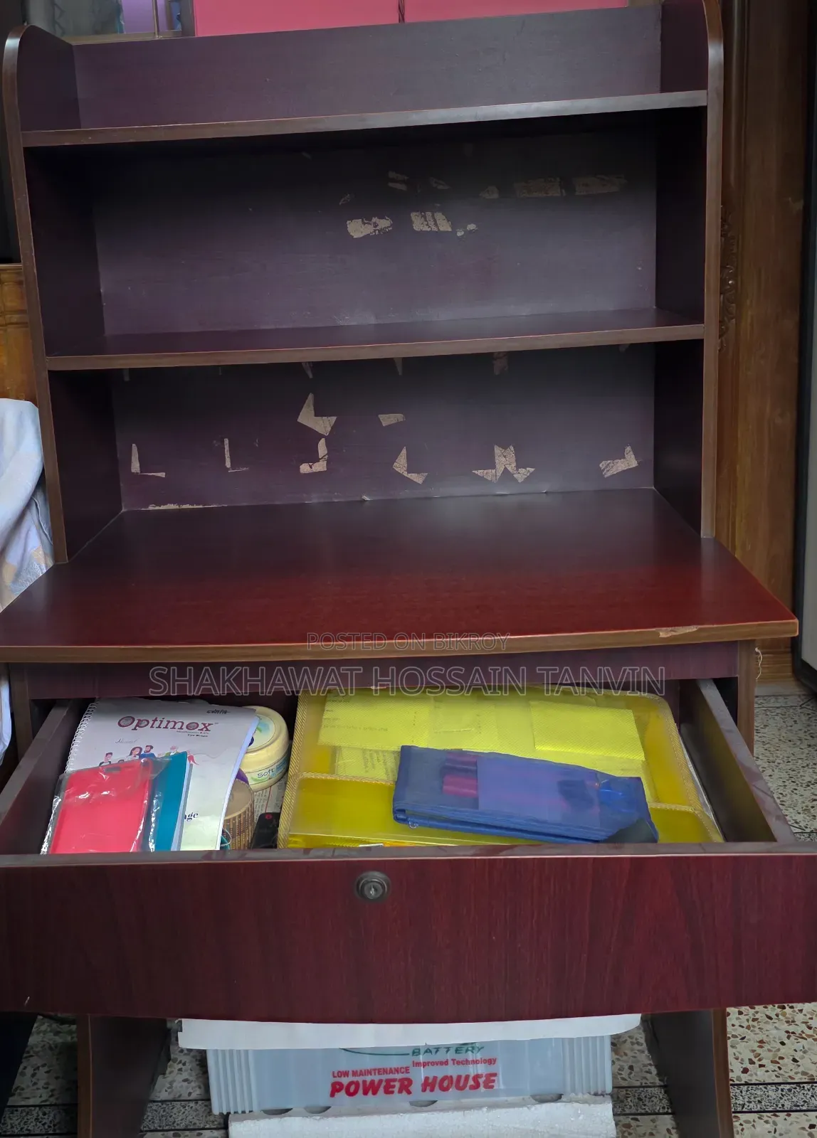 Premium Multi-Tier Study Table With Integrated Bookshelf Storage