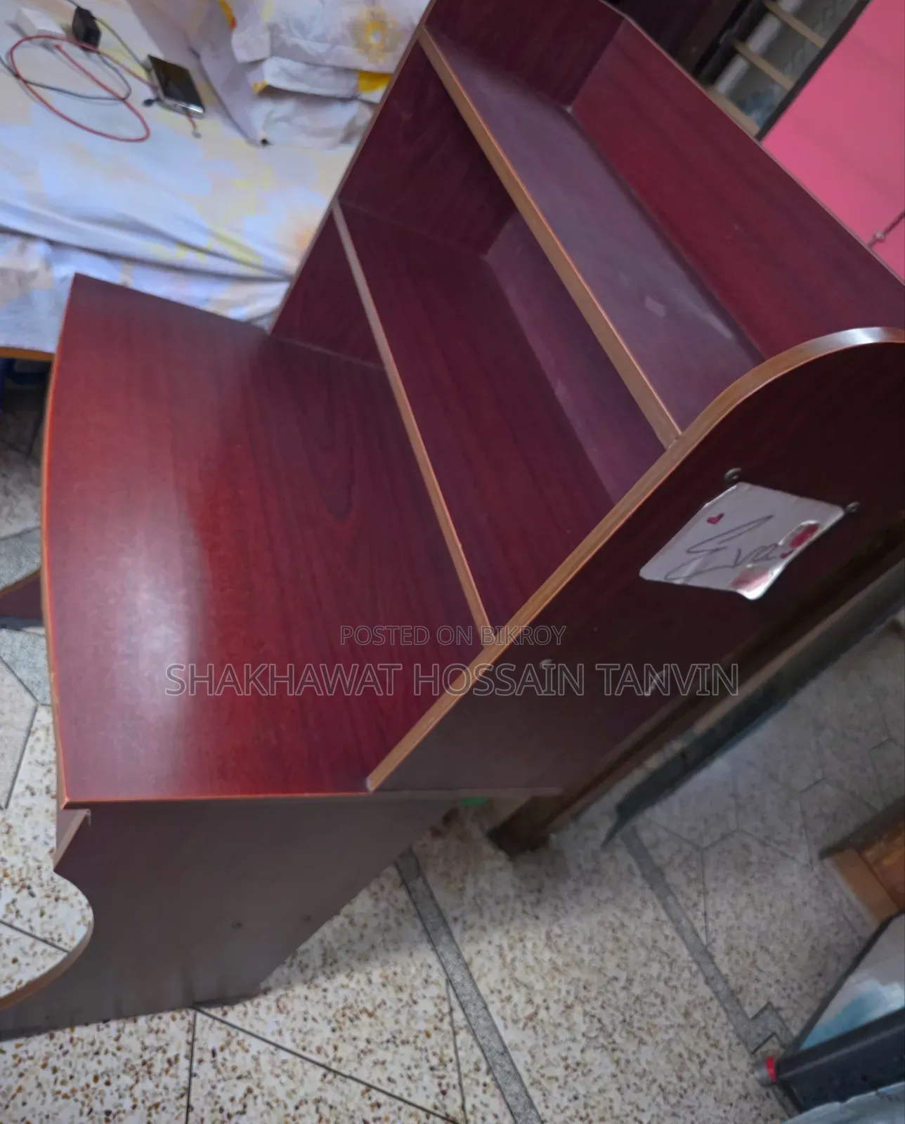 Premium Multi-Tier Study Table With Integrated Bookshelf Storage