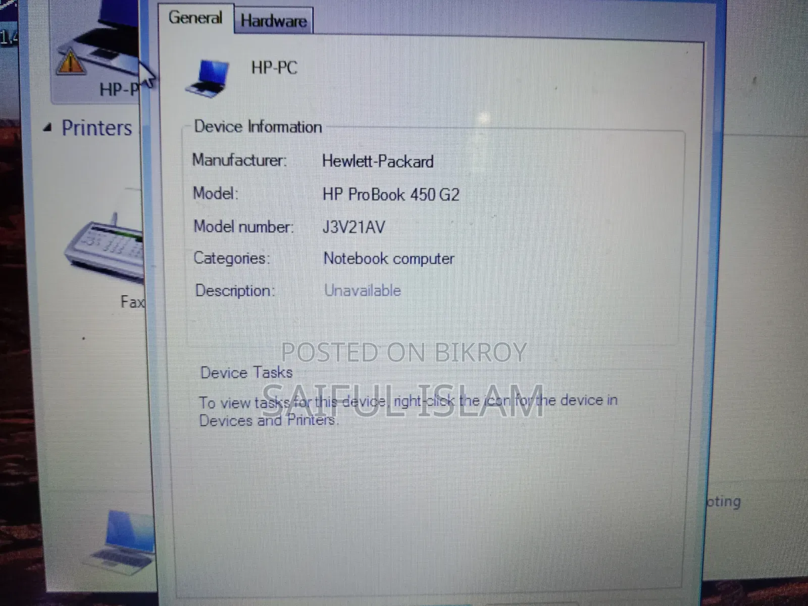 Laptop HP ProBook 450 G2 4GB Intel Core I3 HDD+SSD 512GB