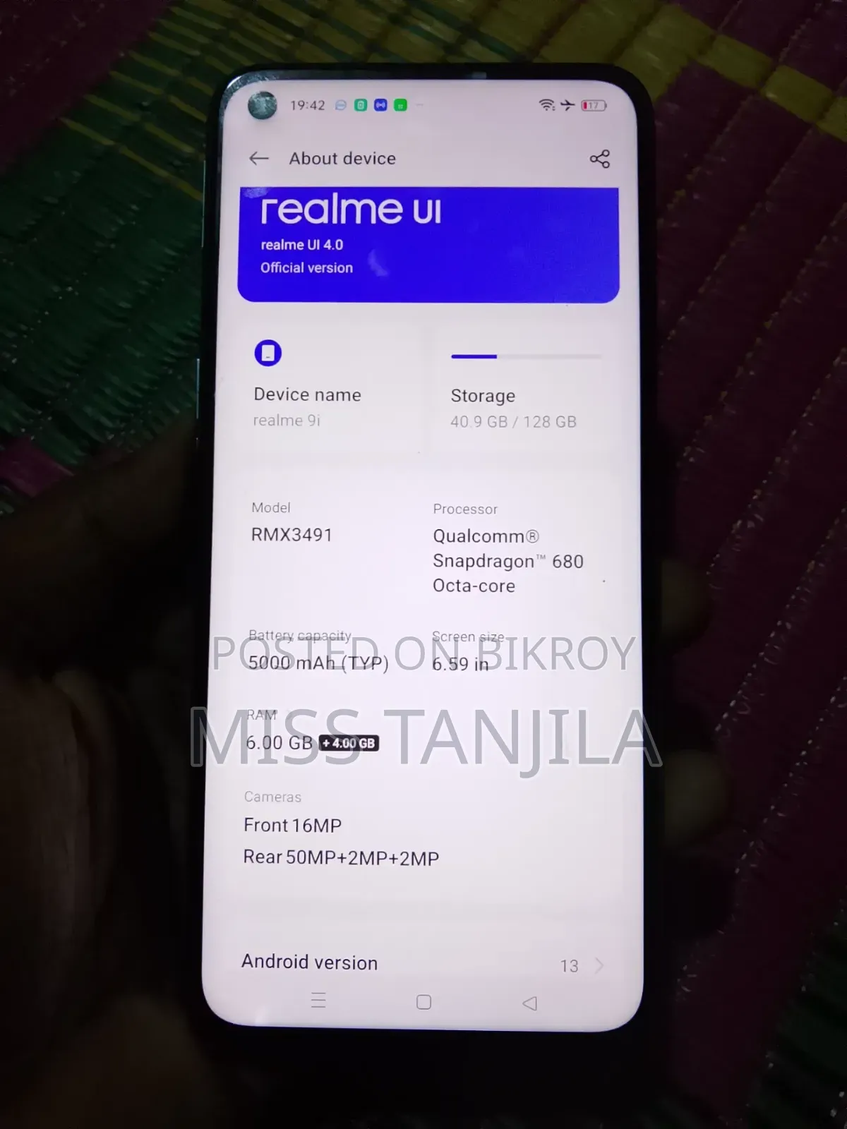 Realme 9i 128 GB Blue