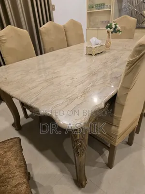 8 Chair Dining Table With Original Marble Top Sell Post