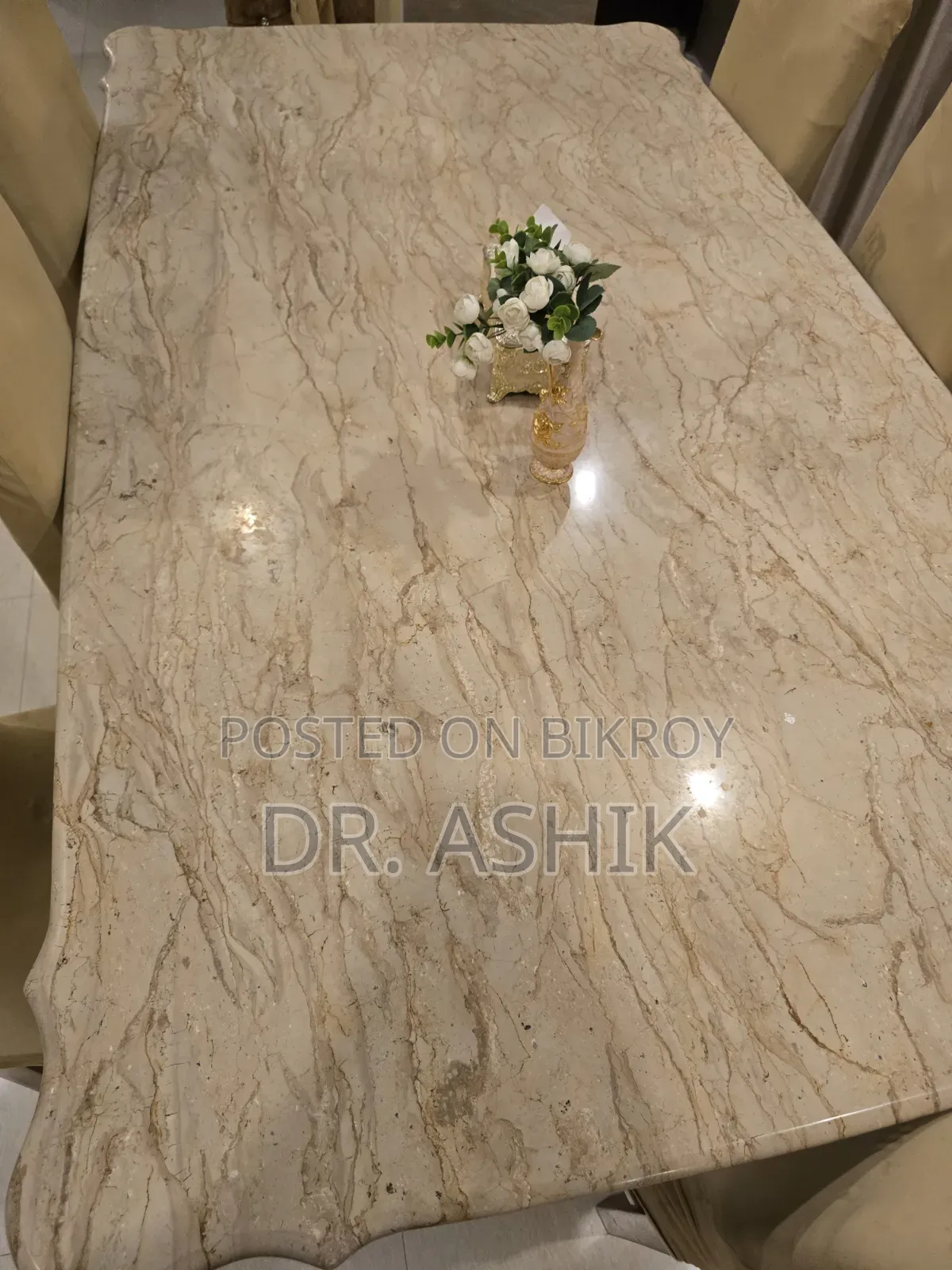 8 Chair Dining Table With Original Marble Top Sell Post