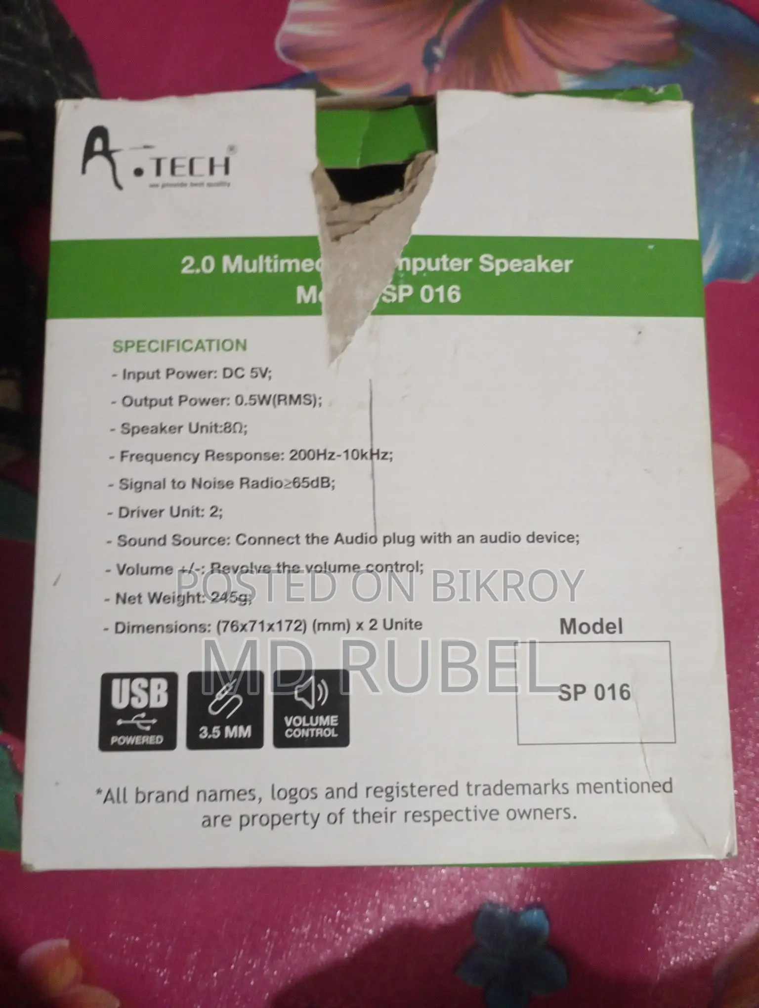 2.0 Multimedia Computer Speaker