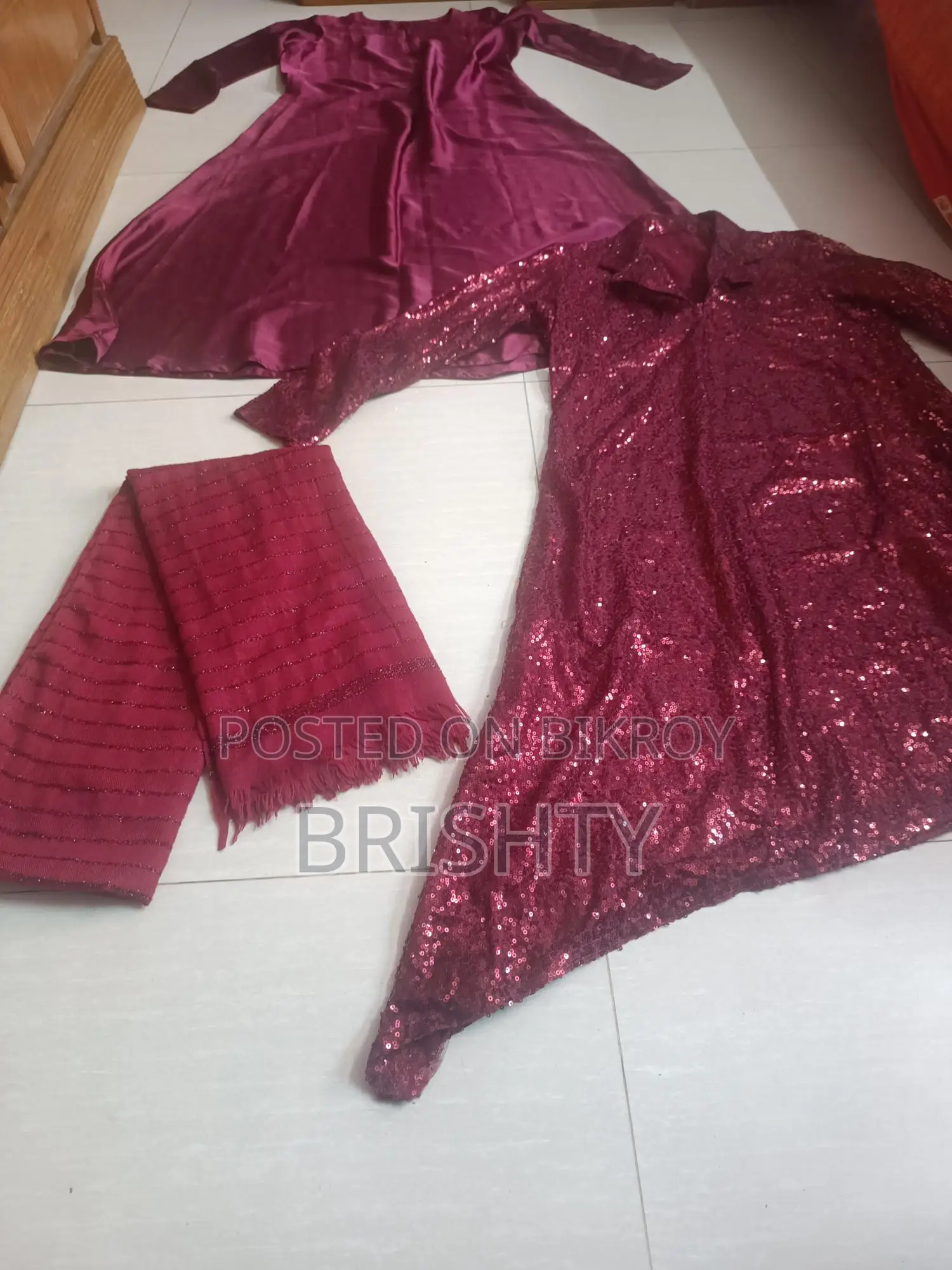 A party dress with long coat