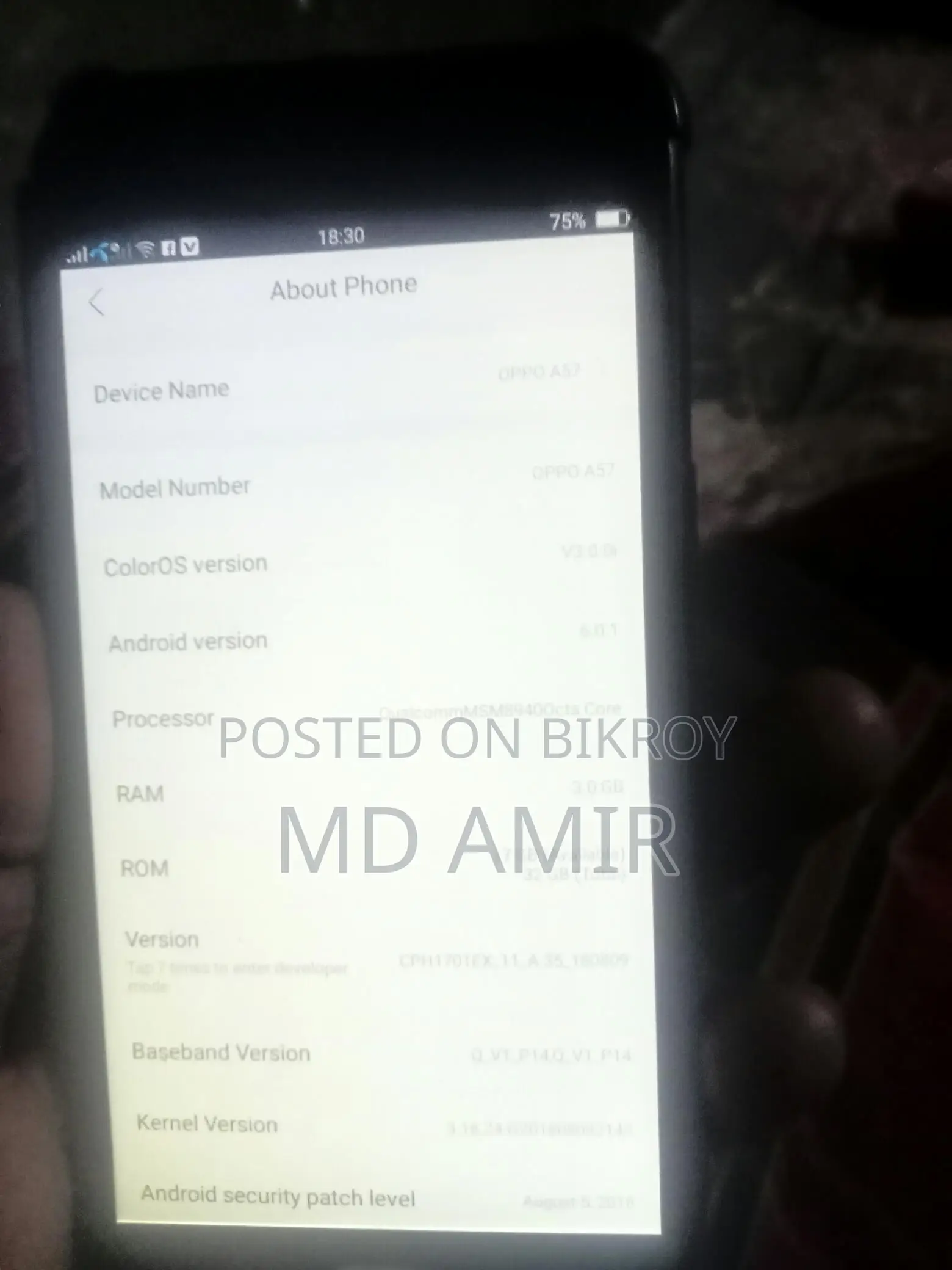 OPPO A57 . (Used)