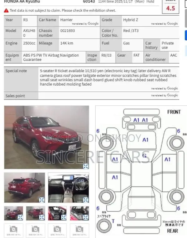 Toyota Harrier Z Leather hyb 2021