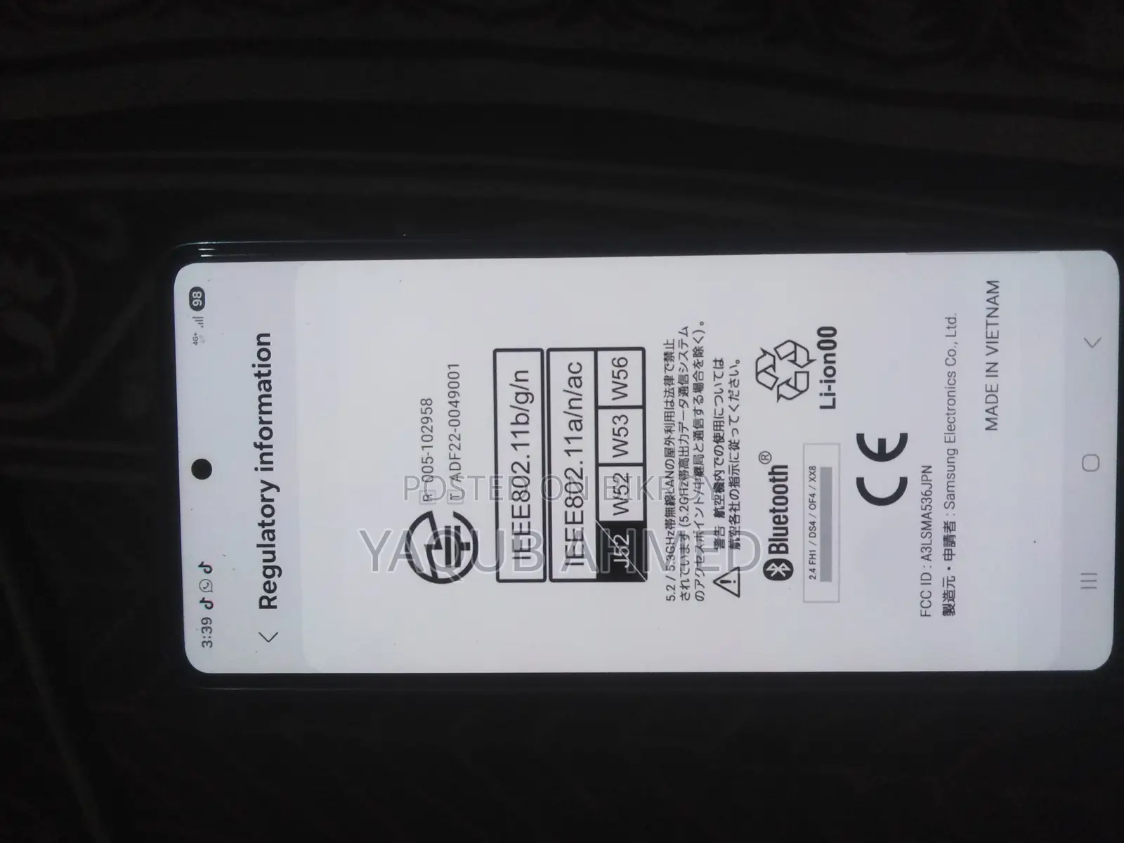 Samsung Galaxy A53 Android 15 (Used)