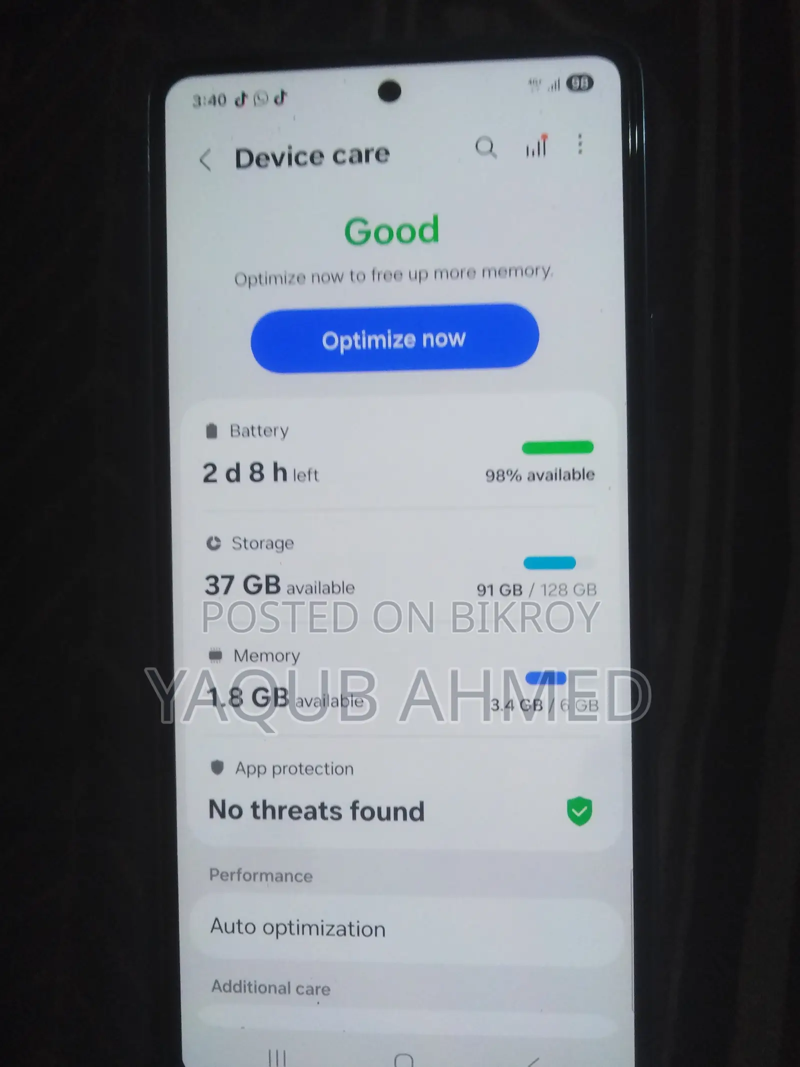 Samsung Galaxy A53 Android 15 (Used)