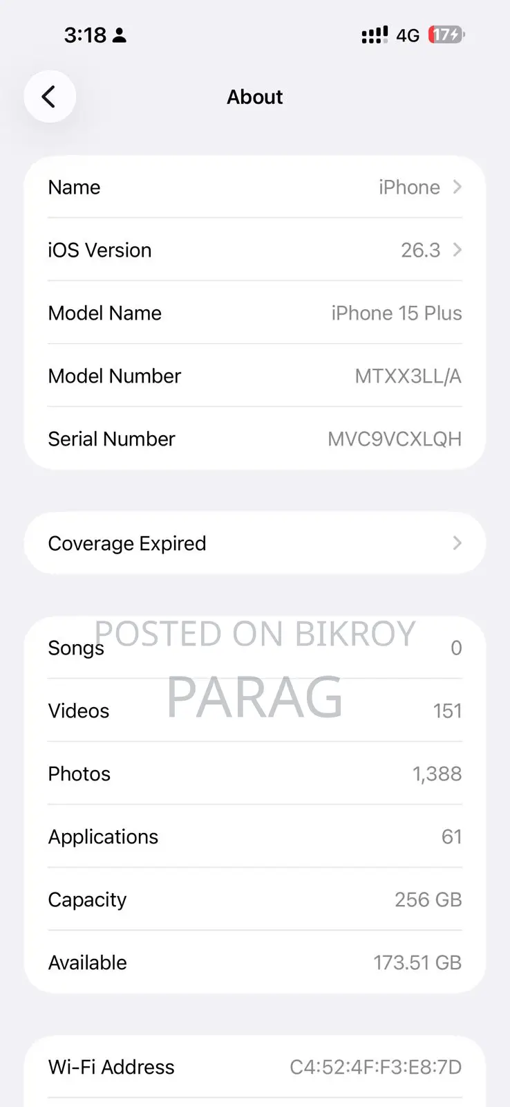 Apple iPhone 15 Plus USA LA (Used)