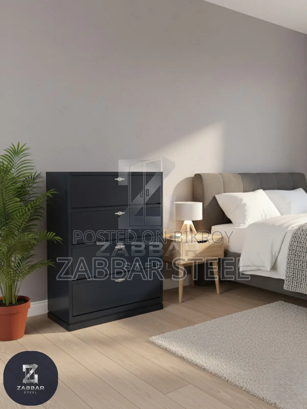 Stylish 4-Drawer Single Wardrobe