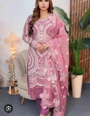 Onion Color Free Size 3 Piece Dress – Brand New Price 2600 Tk”