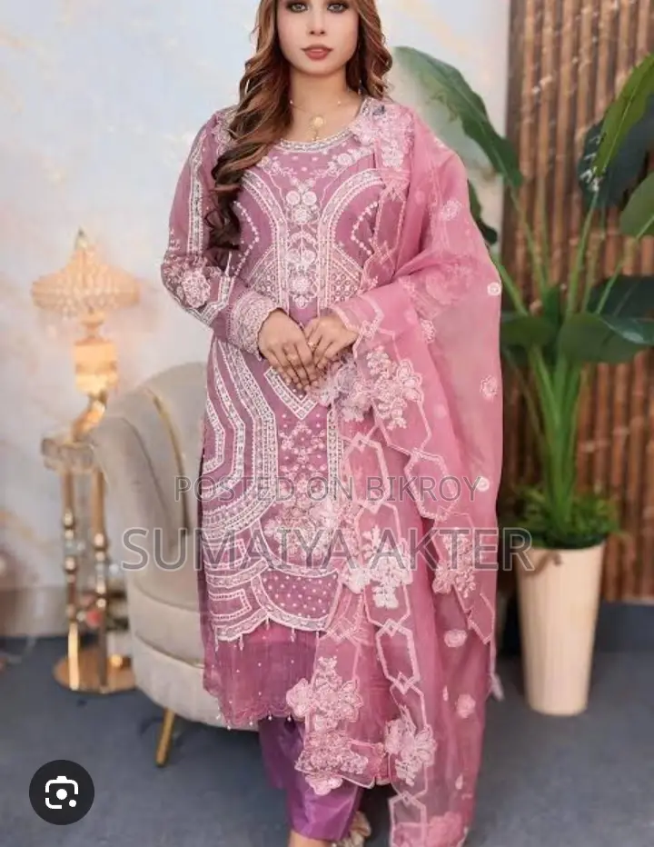 Onion Color Free Size 3 Piece Dress – Brand New Price 2600 Tk”