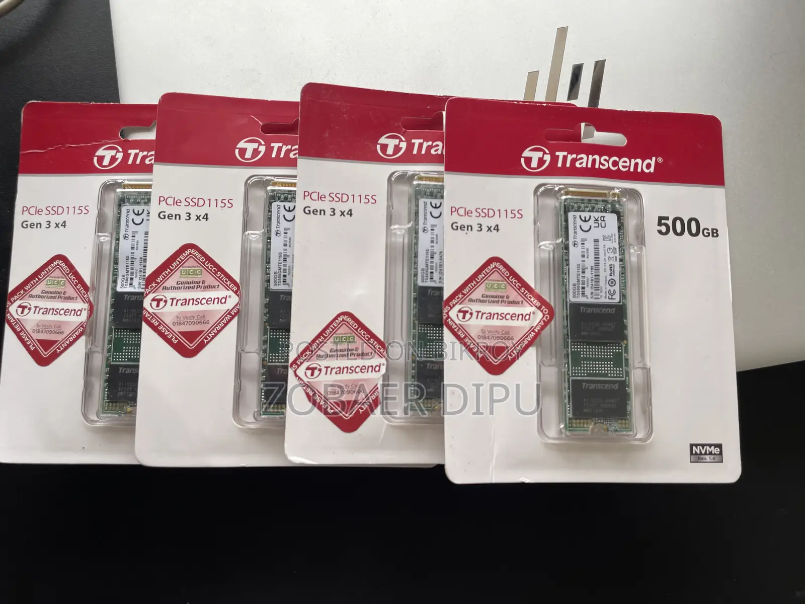 Transcend 500gb M.2 Nvme SSD 4 Pieces
