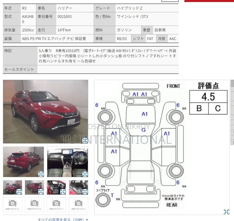 Toyota Harrier New Shape Pkg-Z 2021