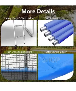 6 FT Outdoor Trampoline with Safety Enclosure Net (8/10/12/14/16FT )