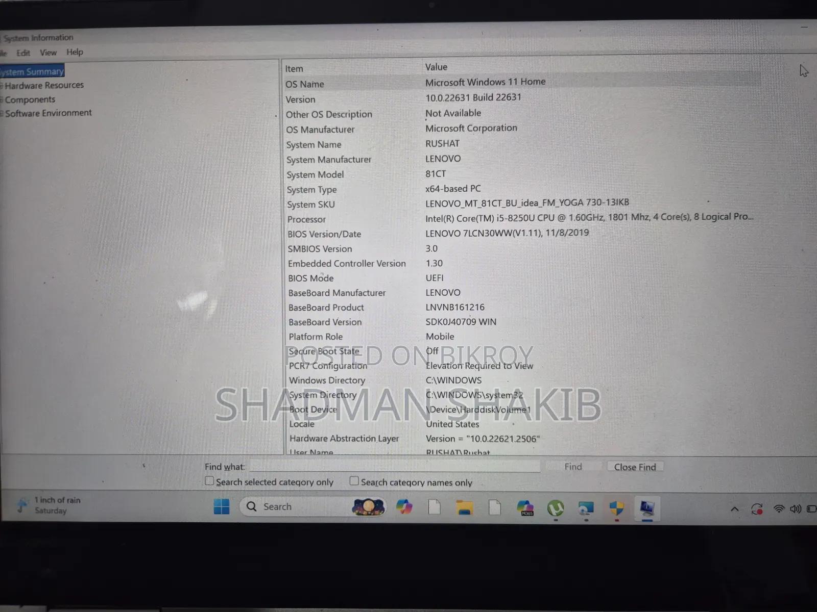 Laptop Lenovo Yoga 730 8GB Intel Core I5 SSD 256GB