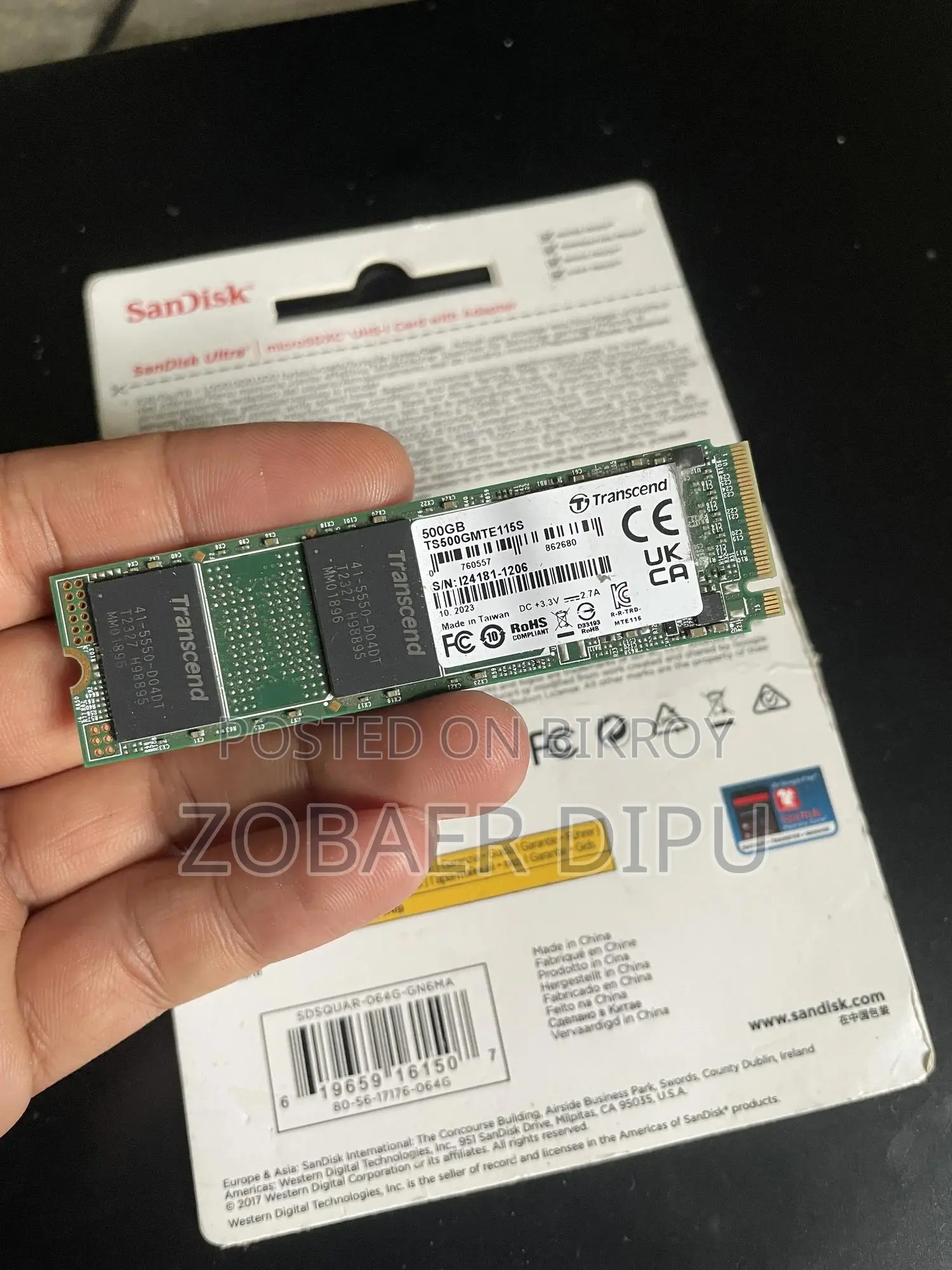 Transcend 500gb M.2 Nvme SSD 4 Pieces
