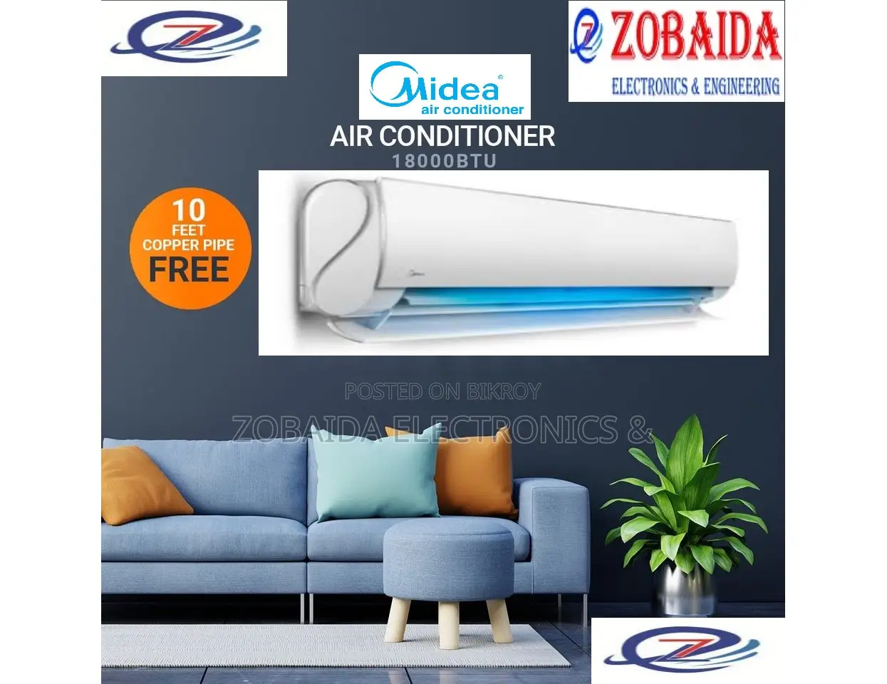 Midea 2.0Ton Split Type Inverter AC Energy Efficient: Saving 60%