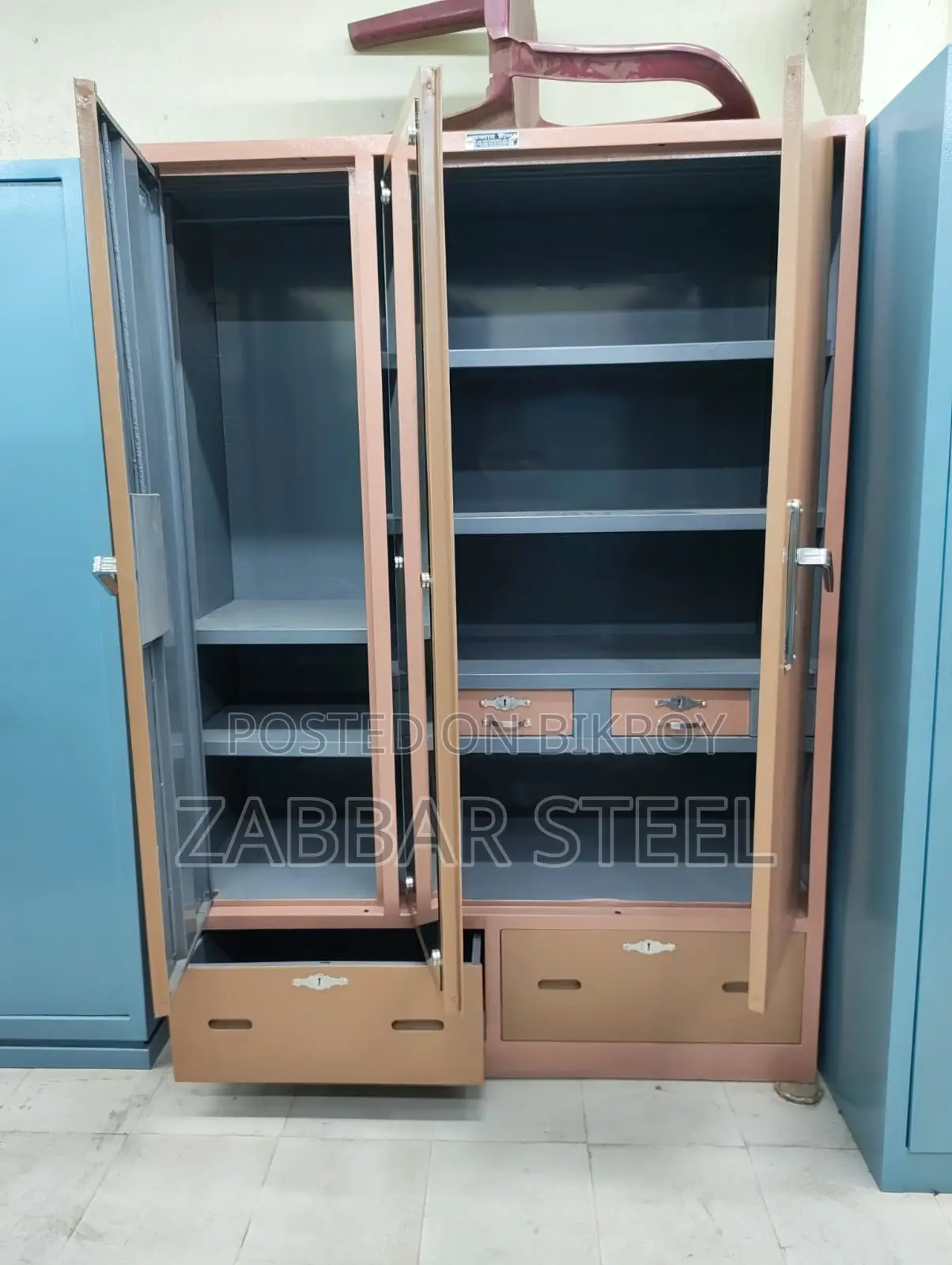 Three-Door Steel Almirah — More space, more security!