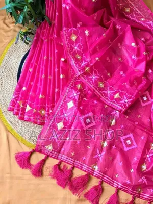 Half Silk Jamdani Print Saree