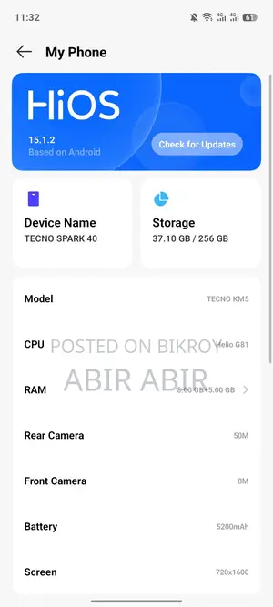 Tecno SPARK 40 (Used)