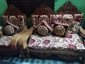 Wooden Sofa Set (2 Double, 1 Single)