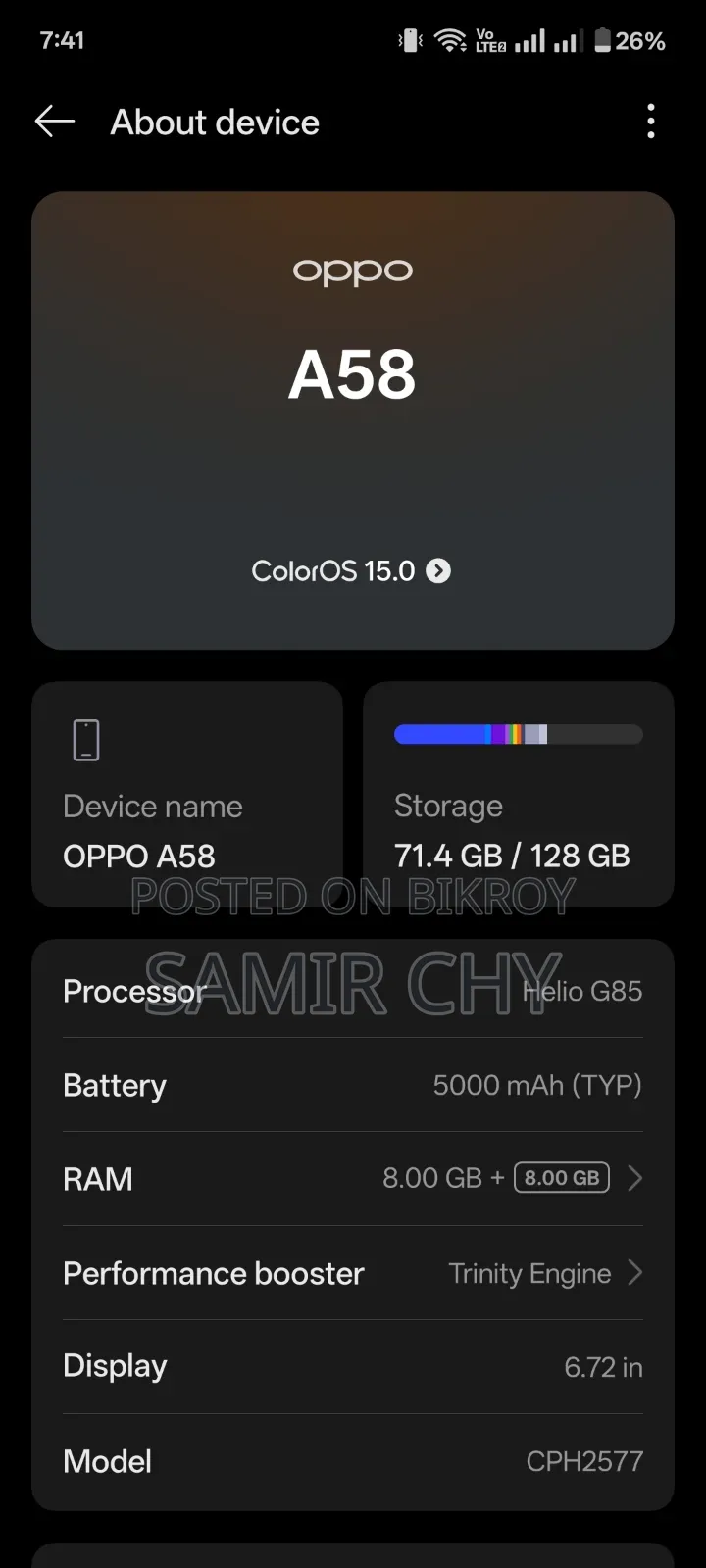 Oppo A58 128 GB Blue