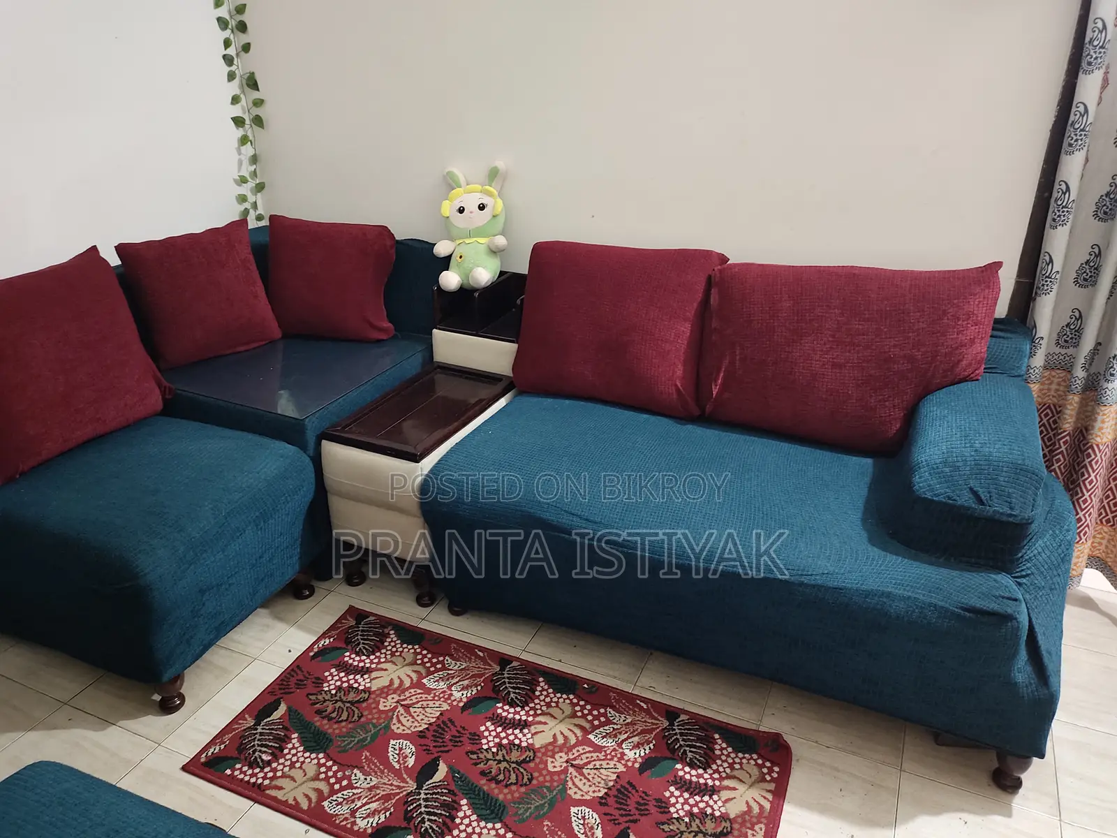 Sofa Set Corner 2+2+1, 1 Corner 1 Box, With Free Sofa Cover