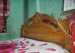 Original Teak Wood Bed 5ft x 7ft with Mattress for Sale