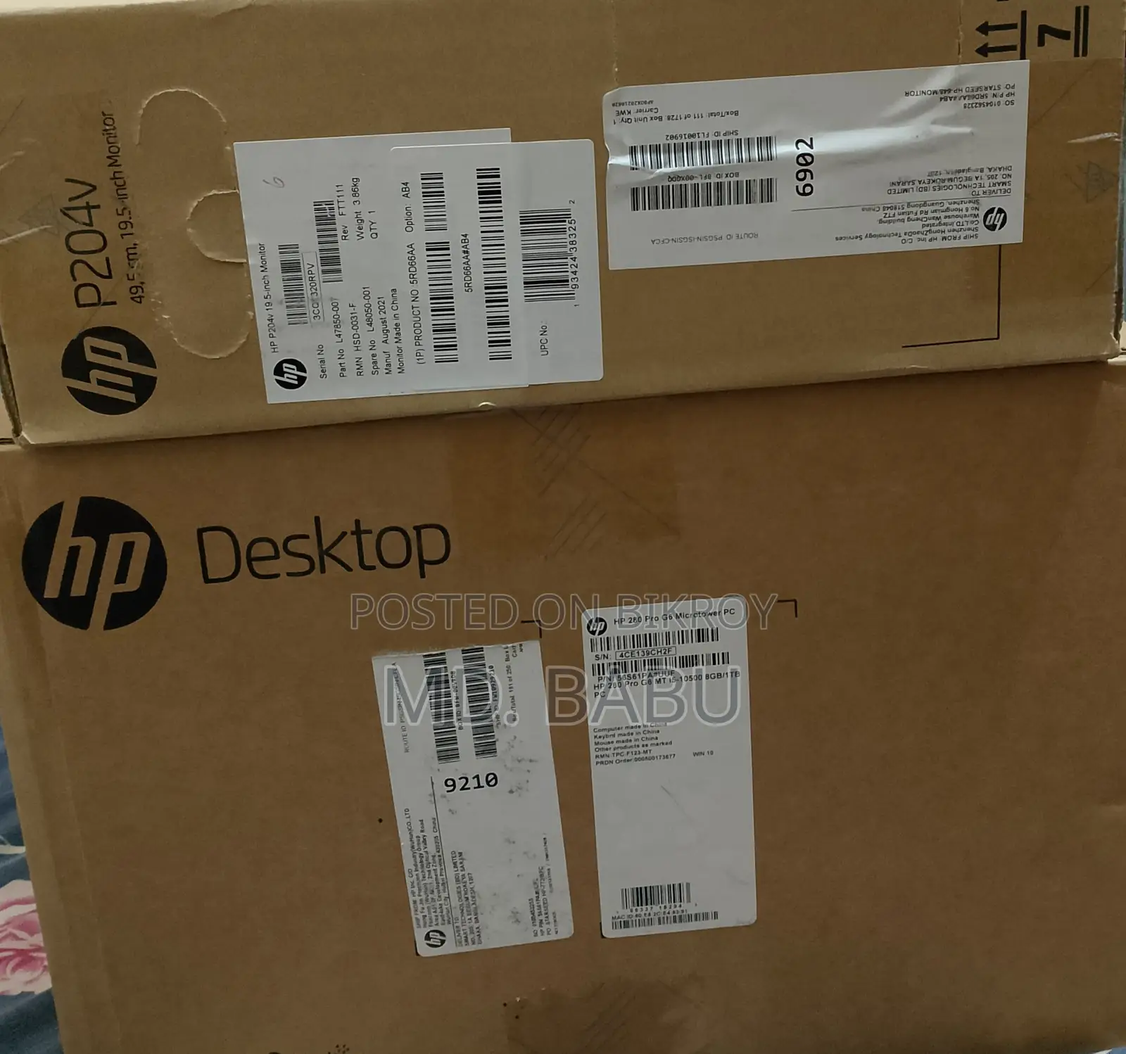 New Desktop Computer HP 280 G6 8GB Intel Core I5 HDD 1T