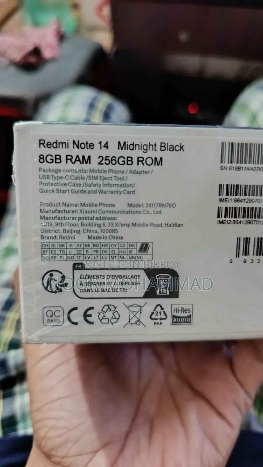 Xiaomi Redmi Note 14 4G 256 GB Black