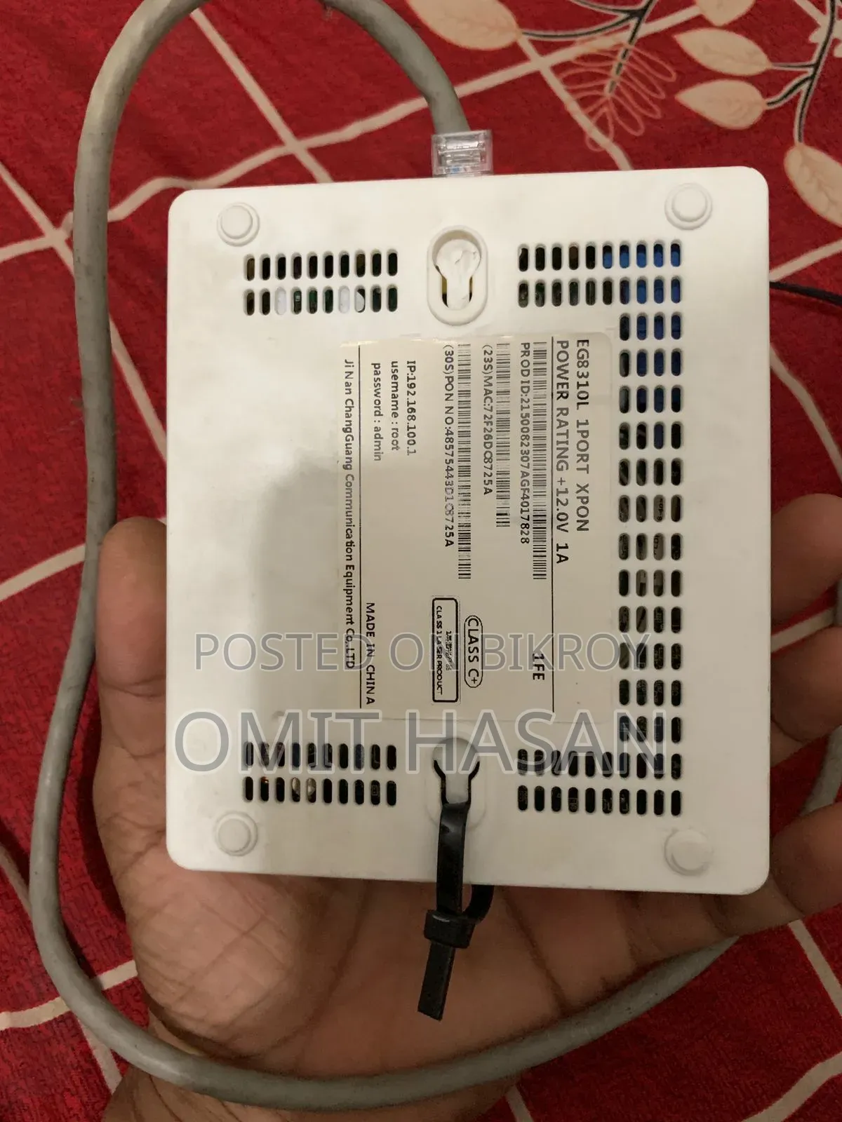 One ONU and One TP-Link Router