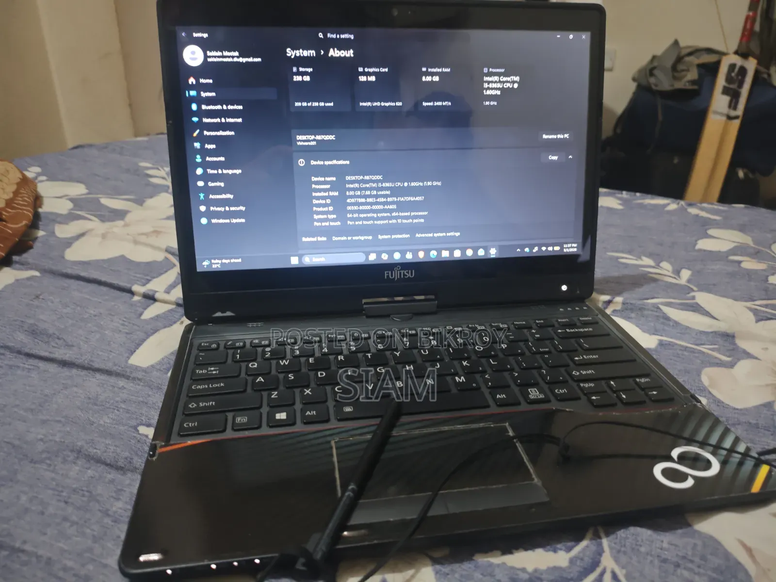 ল্যাপটপ Fujitsu 8GB Intel Core I5 SSD 256GB
