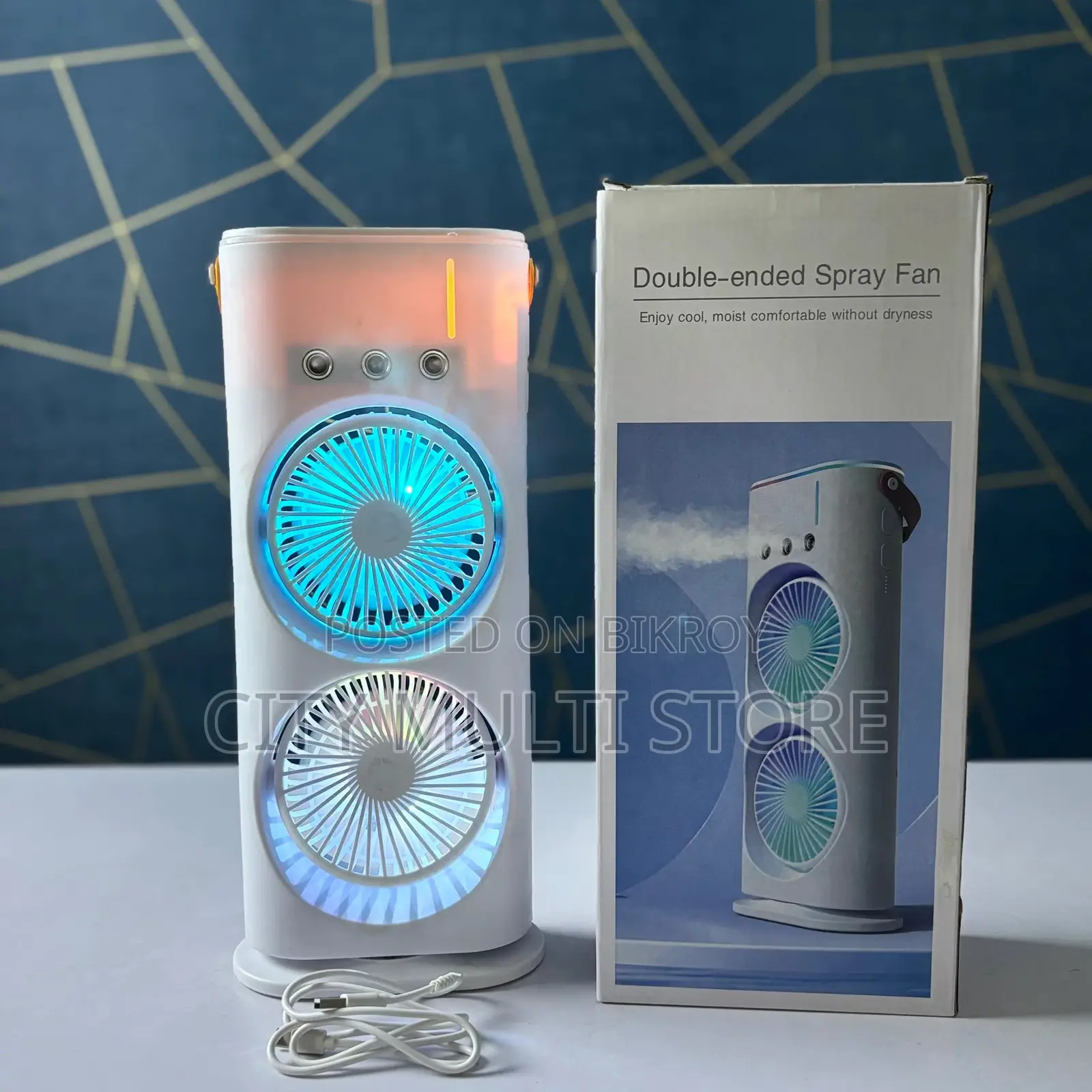 Remote Control Spray Fan With Led Light