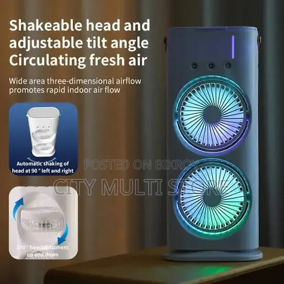 Remote Control Spray Fan With Led Light