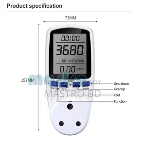 Wattmeter With Display Type - Big Plug For Ac