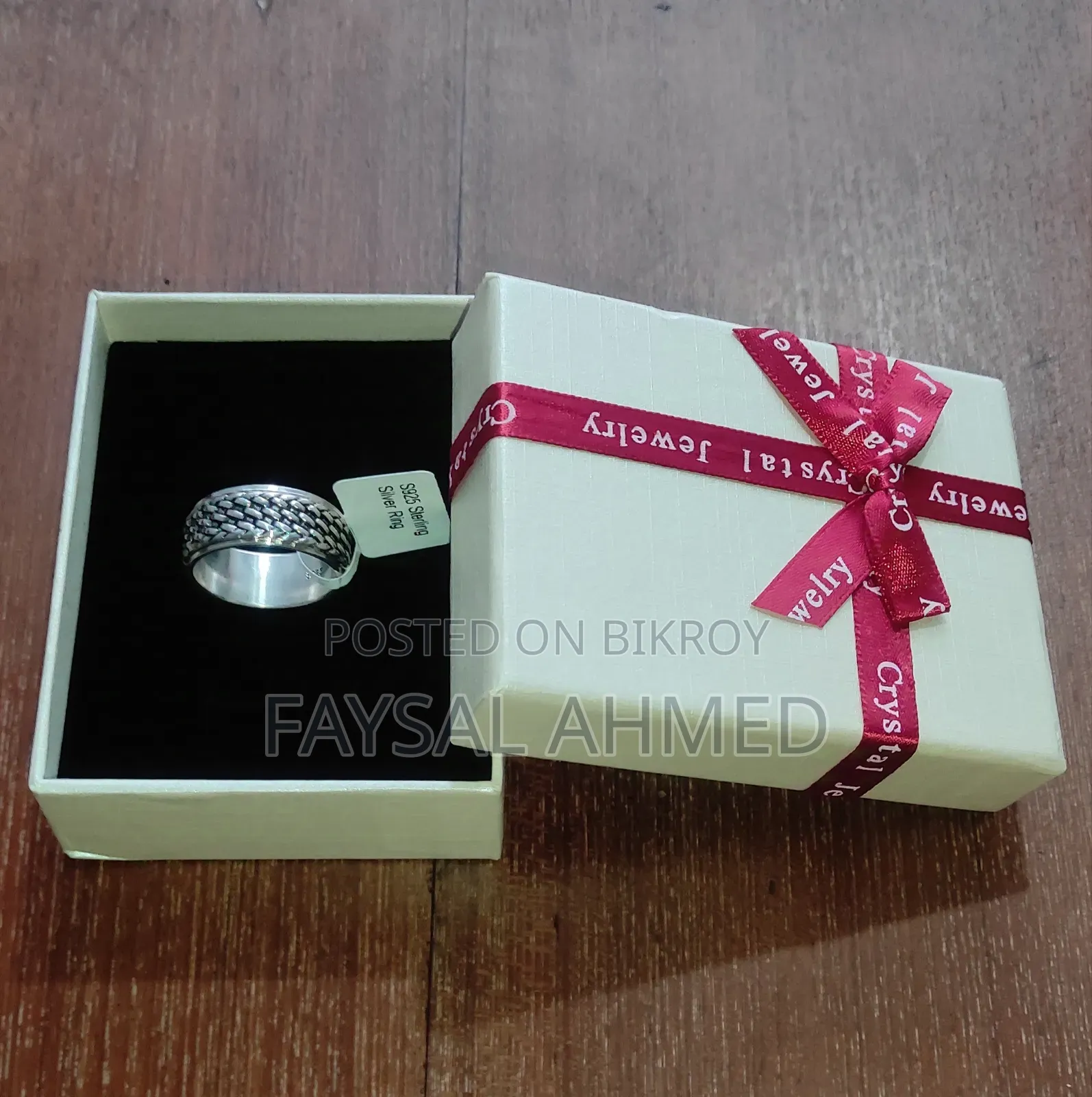 Rotatable S925 Hallmark Italian Silver Ring