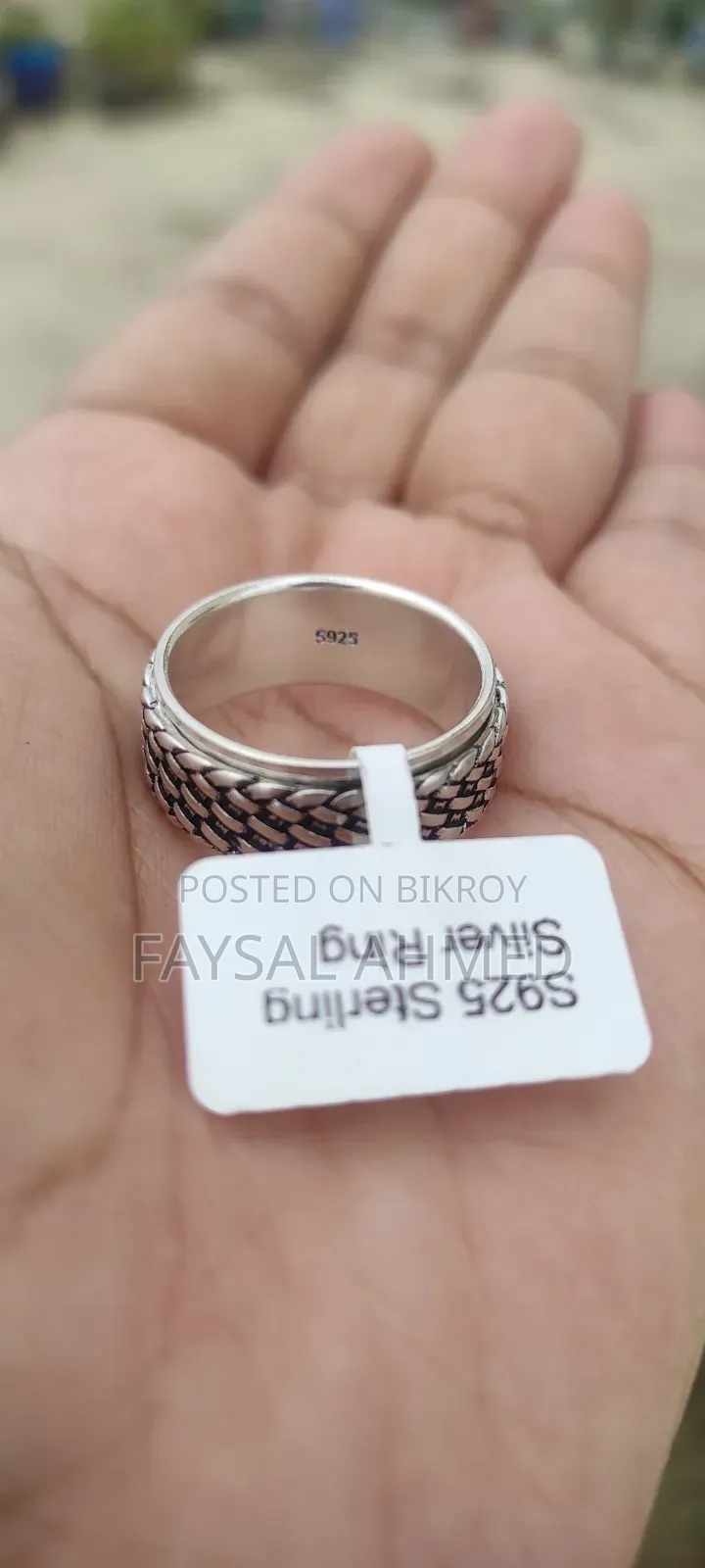 Rotatable S925 Hallmark Italian Silver Ring
