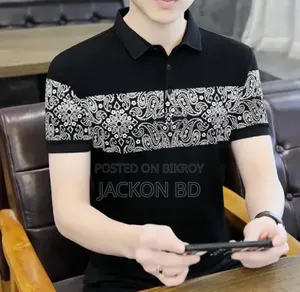 Paisley Print Polo T Shirt for Men