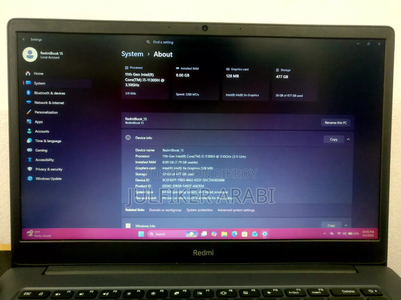 Laptop RM Minibook 8GB Intel Core I5 SSD 512GB
