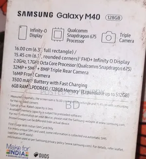 Samsung Galaxy M40 128 GB Blue