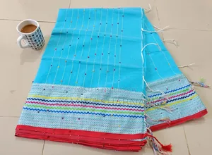 কাঁথা স্টিচ পাড় খেস শাড়ি