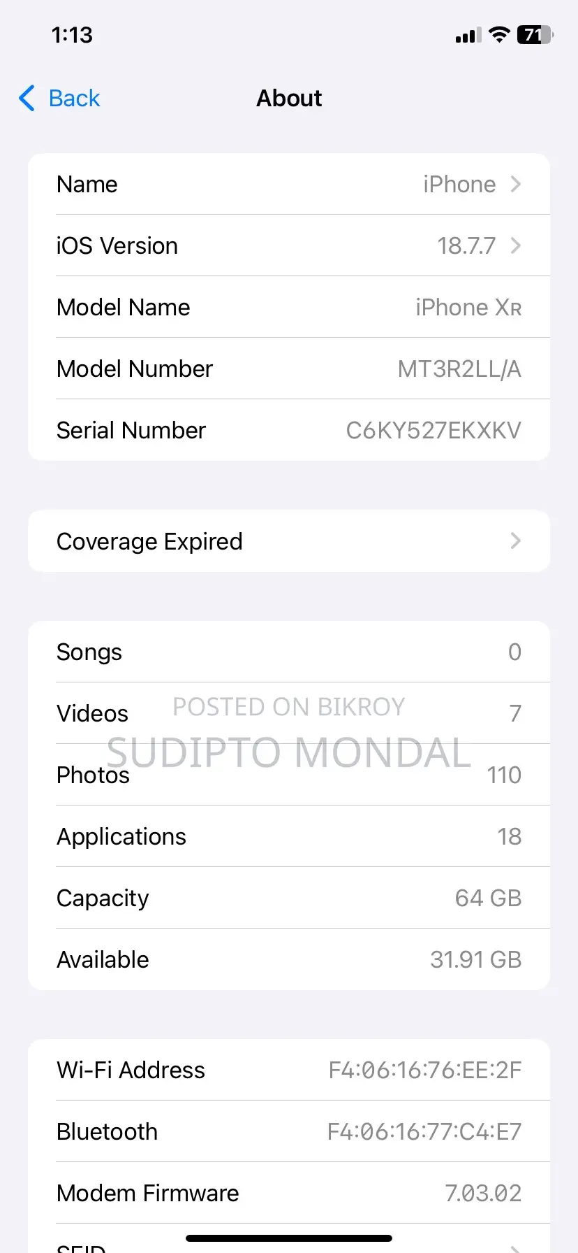 Apple XR 64 GB Blue