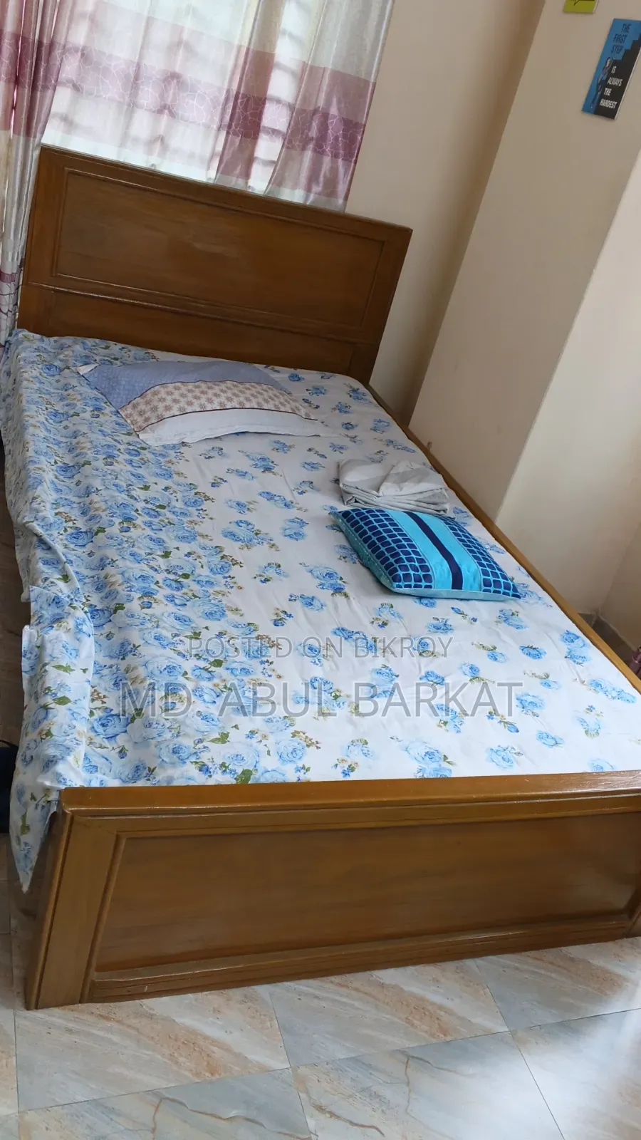 4ft by 7ft Solid Wood Bed