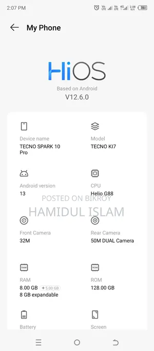 Tecno Spark 10 Pro 128 GB Blue