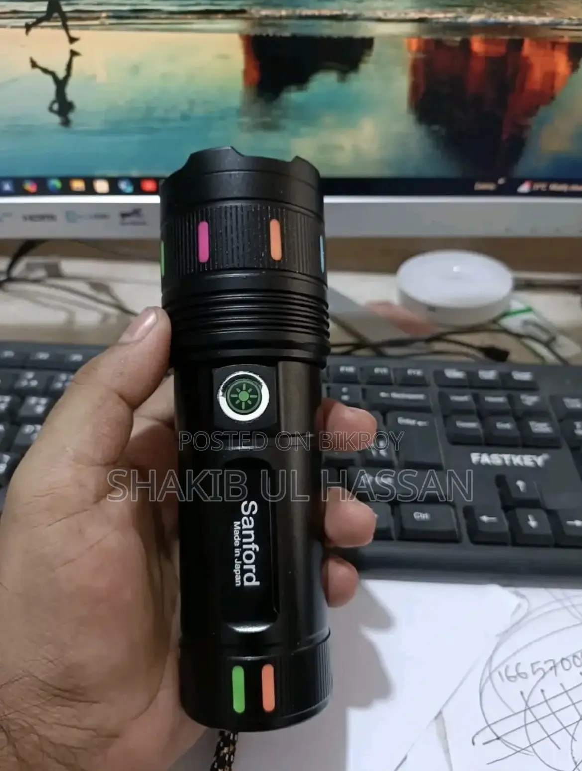 টাচ লাইট প্রিমিয়াম অ্যালুমিনিয়াম অ্যালয় ফ্ল্যাশলাইট – ১০০০০+ এমএএইচ